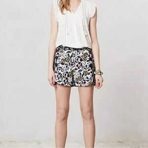 Anthropologie Cartonnier Blossomed Floral Sailor Shorts Women’s Size 4 MINT COND